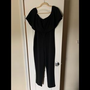 Black off the shoulder romper.